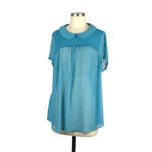 Modcloth Blue Peter Pan Collar Blouse